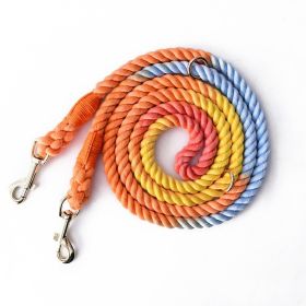 Multi Functional Dual Head Pet Dog Leash (Option: Rainbow)