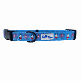 Cutie Ties Fun Design Dog Collar (Color: 4th of July, size: medium)