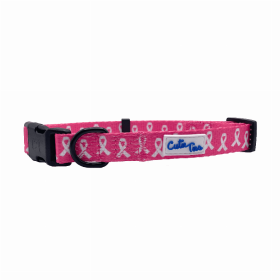 Cutie Ties Fun Design Dog Collar (Color: Breast Cancer Awareness Pink, size: small)