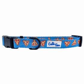 Cutie Ties Fun Design Dog Collar (Color: Pizza Crust, size: small)