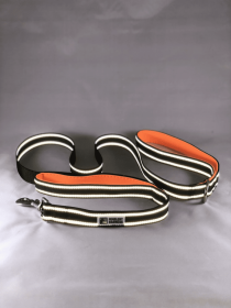 Headlight Harness Double Handle Reflective Leash (Color: Orange, size: 6ft)