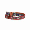 Highland Tartan Dog Collar (Red, Blue)