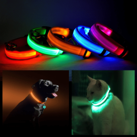 LED PET Safety Halo Style Collar (Color: Orange, size: XL)