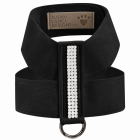 Susan Lanci Designs 3 Row Giltmore Crystals Tinkie Harness (Color: Black, size: XS)