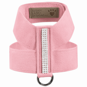 Susan Lanci Designs 3 Row Giltmore Crystals Tinkie Harness (Color: Puppy Pink, size: XS)