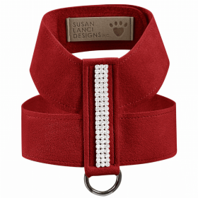 Susan Lanci Designs 3 Row Giltmore Crystals Tinkie Harness (Color: Red, size: large)