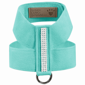 Susan Lanci Designs 3 Row Giltmore Crystals Tinkie Harness (Color: Tiffi Blue, size: XS)