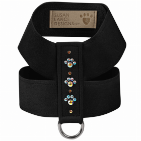 Susan Lanci Designs Crystal Paws Tinkie Harness (Color: Black, size: small)