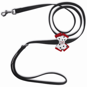 Susan Lanci Designs Minnie Double Nouveau Bow Leash (Color: Black, size: 4 ft)