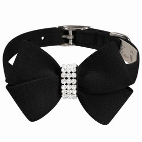 Susan Lanci Designs Nouveau Bow Collar (Color: Black, size: XXS)