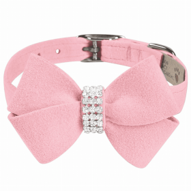 Susan Lanci Designs Nouveau Bow Collar (Color: Puppy Pink, size: large)