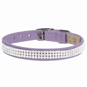 Susan Lanci Designs 3 Row Giltmore Crystals Collar (Color: French Lavender, size: XL)