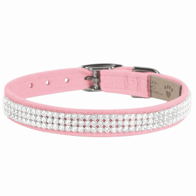 Susan Lanci Designs 3 Row Giltmore Crystals Collar (Color: Puppy Pink, size: XS)