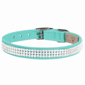 Susan Lanci Designs 3 Row Giltmore Crystals Collar (Color: Tiffi Blue, size: large)