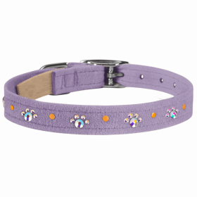 Susan Lanci Designs Crystal Paws Collar (Color: French Lavender, size: large)