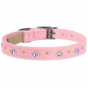 Susan Lanci Designs Crystal Paws Collar (Color: Puppy Pink, size: large)