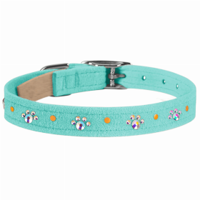 Susan Lanci Designs Crystal Paws Collar (Color: Tiffi Blue, size: large)