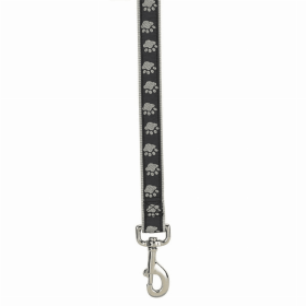 CC TwoTone Pawprint Lead (Color: Black, size: 4ftx5/8in)