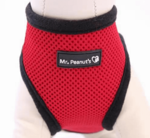 Mr. Peanut's PupTrek Small Dog/Cat Soft Mesh Step In Harness Vest (Color: Red, size: large)