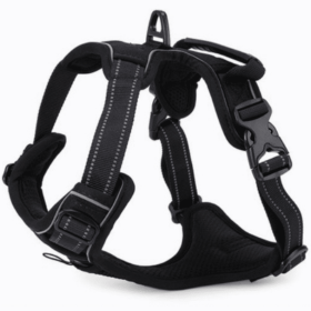 Mr. Peanut's PetTrek Reflective Pet Harness With Matching Leash (Color: Black, size: large)