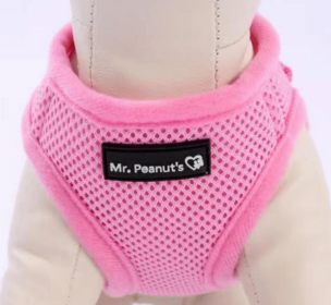 Mr. Peanut's PupTrek Small Dog/Cat Soft Mesh Step In Harness Vest (Color: pink, size: small)