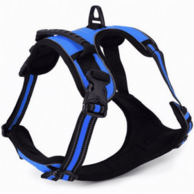 Mr. Peanut's PetTrek Reflective Pet Harness With Matching Leash (Color: Blue, size: small)