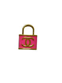 CC Lock Charm Collar (Color: pink, size: 10")