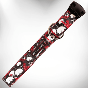 Tattoo Dog Collars (Color: Skulls n' Roses, size: L 1" width fits 14-25" neck)