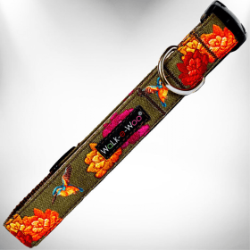 Nature-Lover Collars (Color: Hummingbird Flowers, size: L 1" width fits 14-25" neck)