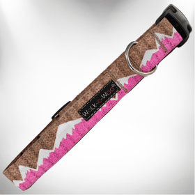 nowcap Mountain Dog Collars (Color: Pink Snowcap Mtn, size: L 1" width fits 14-25" neck)