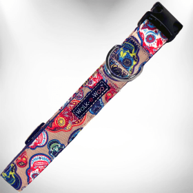 Day of the Dead - Dog Collars (Color: Day of the Dead, size: L 1" width fits 14-25" neck)