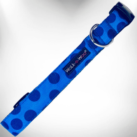 Polka Dot Dog - Monotone Collars (Color: Navy, size: S 3/4" width fits 10-14" neck)