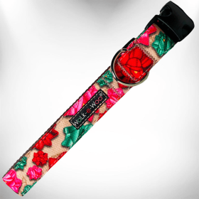 Flower Dog Collars (Color: Mayan Flowers, size: S 3/4" width fits 10-14" neck)