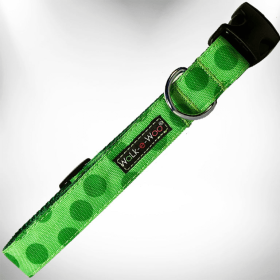 Polka Dot Dog - Monotone Collars (Color: green, size: XS 5/8" width fits 8-12" neck)