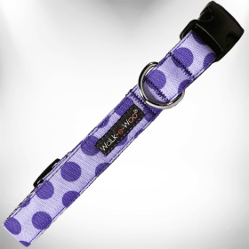 Polka Dot Dog - Monotone Collars (Color: Purple, size: XS 5/8" width fits 8-12" neck)