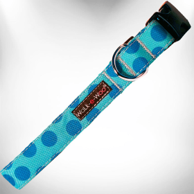 Polka Dot Dog - Monotone Collars (Color: Turquoise, size: XS 5/8" width fits 8-12" neck)