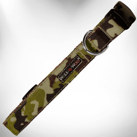 Camo Dog Collars (Color: Brown Camo, size: XS 5/8" width fits 8-12" neck)