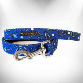 Bandana Dog Leads (Color: Blue, size: REGULAR Lead 1" width- 5' length)