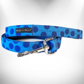 Polka Dot Dog - Monotone Leads (Color: Navy, size: REGULAR Lead 1" width- 5' length)