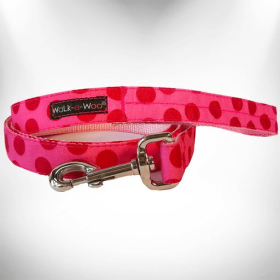 Polka Dot Dog - Monotone Leads (Color: pink, size: REGULAR Lead 1" width- 5' length)