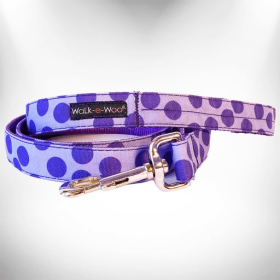 Polka Dot Dog - Monotone Leads (Color: Purple, size: REGULAR Lead 1" width- 5' length)