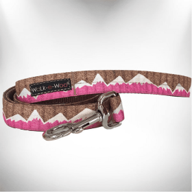 Mountain Dog Leads (Color: Pink Snowcap Mtn, size: REGULAR Lead 1" width- 5' length)