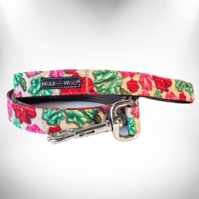 Flower Dog Leads (Color: Mayan Flowers, size: REGULAR Lead 1" width- 5' length)