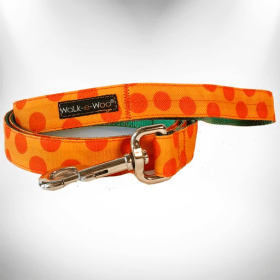 Polka Dot Dog - Monotone Leads (Color: Orange, size: THIN Lead 5/8" width- 5' length)