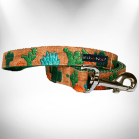 Dog Leash (Color: Cactus Garden, size: THIN 5/8" width- 5' long)