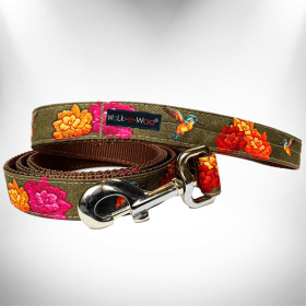 Nature-Lover Leads (Color: Hummingbird Flowers, size: THIN Lead 5/8" width- 5' length)