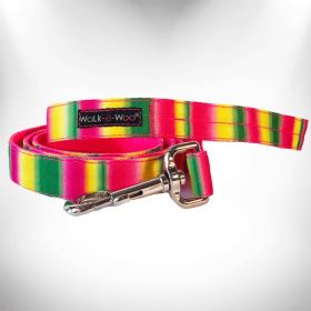 Tie Dye Dog Leads (Color: Pink/Green, size: THIN Lead 5/8" width- 5' length)