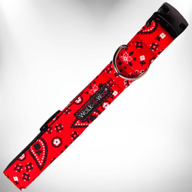 Bandana Dog Collars (Color: Red, size: M 1" width fits 12-18" neck)