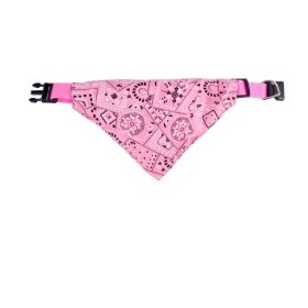 Pet's Saliva Towel Polyester Printed Small Dogcat Retractable Collar Triangular Binder (Option: Pink-S)