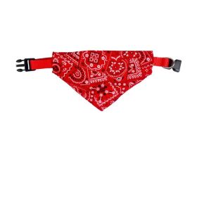 Pet's Saliva Towel Polyester Printed Small Dogcat Retractable Collar Triangular Binder (Option: Bright Red-M)